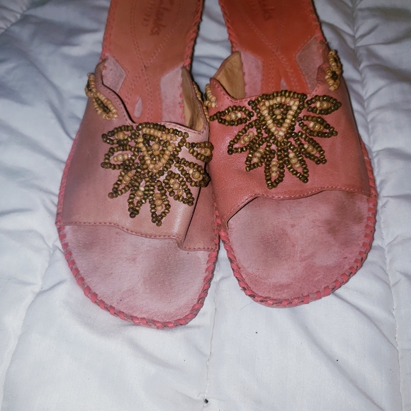Clark's vintage 7.5 medium womens heels slides - Picture 8 of 8